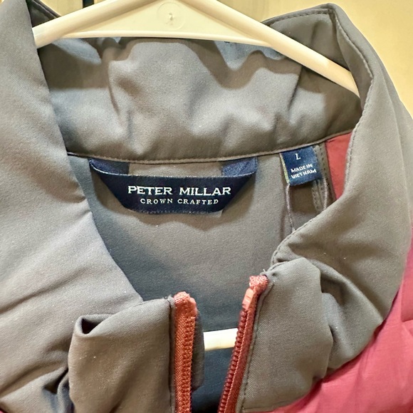 Peter Millar Burgundy and Gray Puffer Vest-L - Picture 2 of 7
